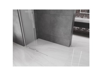 MEXEN/S - Velar L Sprchová zástěna posuvná Walk-in 110 x 200 cm, dekor 8 mm, chrom 871-110-003-33-01