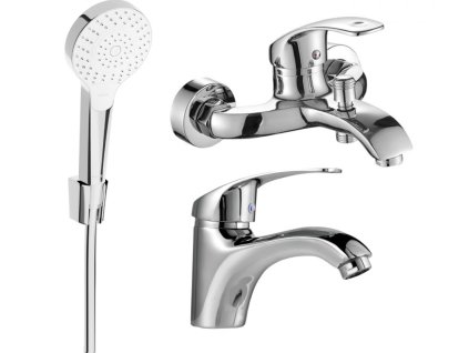 MEXEN/S - Fabia R05 Set umyvadlové a vanové baterie s příslušenstvím, chrom 746503R05-00