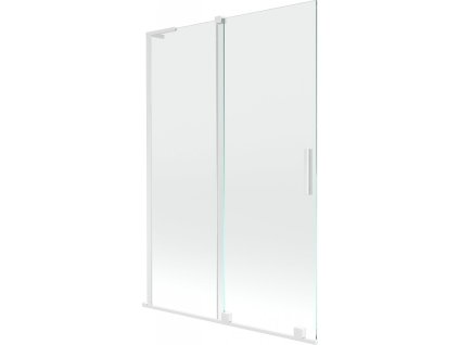 MEXEN/S - Velar L dvoukřídlá posuvná vanová zástěna 120 x 150 cm, transparent, bílá 896-120-003-01-20