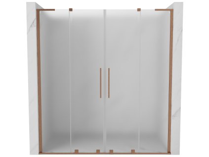 MEXEN/S - Velar L Duo posuvné sprchové dveře 200 cm, dekor, měď kartáčovaná 871-200-003-32-65