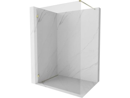 MEXEN/S - Lunar Sprchová zástěna WALK-IN levá 110 x 200, transparent 8 mm, zlato 830-110-000-50-00-L