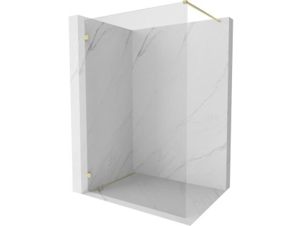 MEXEN/S - Lunar Sprchová zástěna WALK-IN levá 110 x 200, transparent 8 mm, zlato kartáčovaná 830-110-000-55-00-L