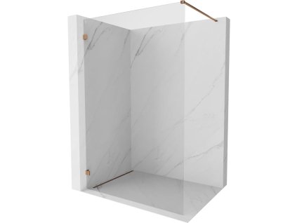 MEXEN/S - Lunar Sprchová zástěna WALK-IN levá 110 x 200, transparent 8 mm, růžové zlato 830-110-000-60-00-L