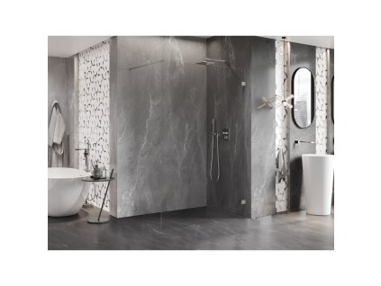 MEXEN/S - Lunar Sprchová zástěna WALK-IN pravá 60 x 200 cm, transparent 8 mm, nikl kartáčovaný 830-060-000-97-00-P