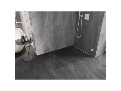 MEXEN/S - Lunar Sprchová zástěna WALK-IN pravá 110 x 200 cm, transparent 8 mm, bílá 830-110-000-20-00-P