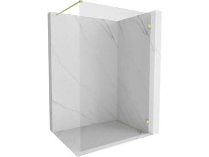 MEXEN/S - Lunar Sprchová zástěna WALK-IN pravá 130 x 200 cm, transparent 8 mm, zlato kartáčovaná 830-130-000-55-00-P
