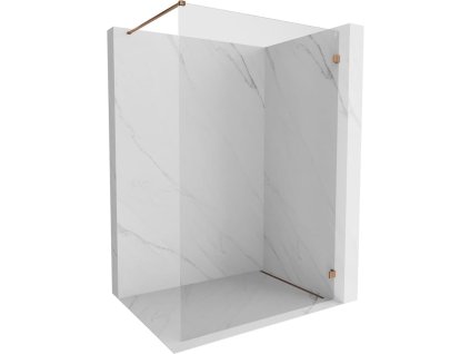 MEXEN/S - Lunar Sprchová zástěna WALK-IN pravá 130 x 200 cm, transparent 8 mm, růžové zlato 830-130-000-60-00-P