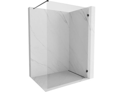 MEXEN/S - Lunar Sprchová zástěna WALK-IN pravá 130 x 200 cm, transparent 8 mm, černá 830-130-000-70-00-P