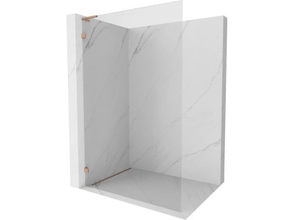 MEXEN/S - Lunar L Sprchová zástěna WALK-IN levá 60 x 200, transparent 8 mm, měď kartáčovaná 830L-060-000-65-00-L