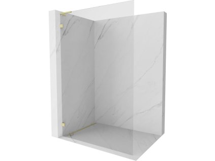 MEXEN/S - Lunar L Sprchová zástěna WALK-IN levá 70 x 200, transparent 8 mm, zlato kartáčovaná 830L-070-000-55-00-L