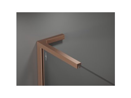 MEXEN/S - Kioto+ L Sprchová zástěna WALK-IN s poličkou a držákem ručníků 70 x 200 cm, grafit, měď kartáčovaná 800-070-123-65-40
