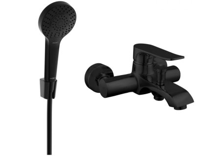 MEXEN/S - Pecos R05 vanová baterie se sprchou set, černá 7273R05-70