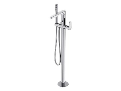 CERSANIT - Vanová baterie s připojením do podlahy INVERTO, chrom + černý úchyt S951-287