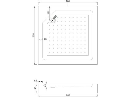 MEXEN/S - Rio čtvercový sprchový kout 90 x 90, dekor, chrom + vanička Rio 860-090-090-01-20-4510