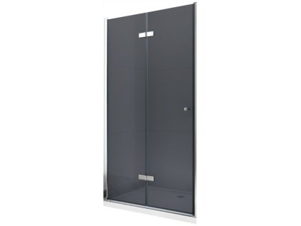 MEXEN - LIMA skládací dveře 100x190 cm 6mm, chrom, grafit se stěnovým profilem 856-100-000-01-40