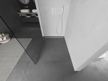 MEXEN/S - Kioto L Sprchová zástěna WALK-IN 70 x 200, transparent, bílá 800-070-103-20-00