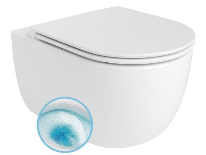 GLANZ závesná WC misa, Vortex Rimless, 36x52,5cm, biela