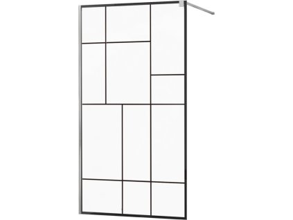 MEXEN/S - KIOTO Sprchová zástěna WALK-IN 70x200 cm 8 mm, chrom, černý vzor 2 800-070-101-01-78