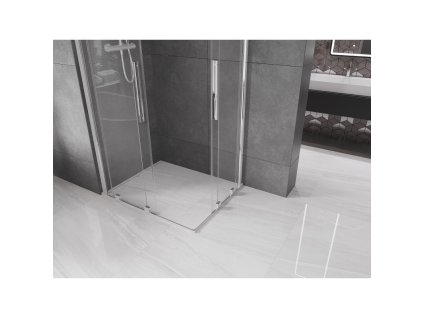 MEXEN/S - Velar Duo čtvercový sprchový kout 90 x 80, transparent, chrom 871-090-080-02-01