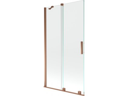 MEXEN/S - Velar Dvoukřídlá posuvná vanová zástěna 100 x 150, transparent, růžové zlato 896-100-000-01-60