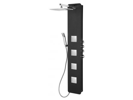 SPIRIT SQUARE sprchový panel s termostat. batériou 250x1550mm, nástenný, čierna