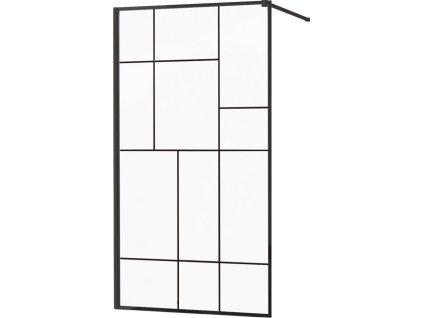 MEXEN/S - KIOTO Sprchová zástěna WALK-IN 70x200 cm 8 mm, černá, černý vzor 2 800-070-101-70-78