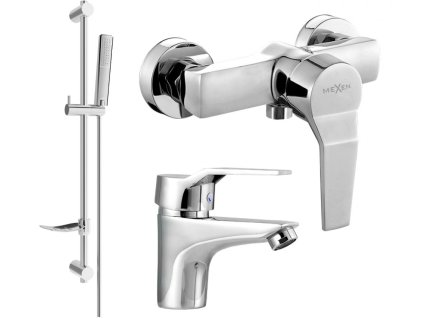 MEXEN/S - Caro DF72 SET sprchová a umyvadlová baterie, chrom 746604DF72-00