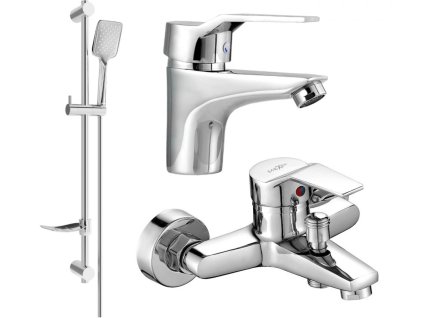 MEXEN/S - Caro DF62 SET vanová a umyvadlová baterie, chrom 746603DF62-00