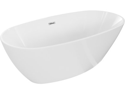 MEXEN/S - Eris volně stojící vana 170 x 80, bílá, sifon a přepad chrom 53441708000-01