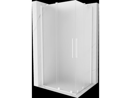 MEXEN/S - Velar Duo sprchový kout, posuvné dveře 90 x 80, dekor, bílá 871-090-080-32-20