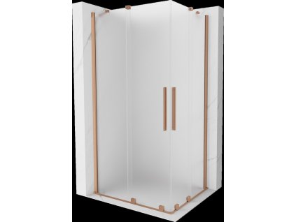 MEXEN/S - Velar Duo sprchový kout, posuvné dveře 90 x 80, dekor, měď kartáčovaná 871-090-080-32-65