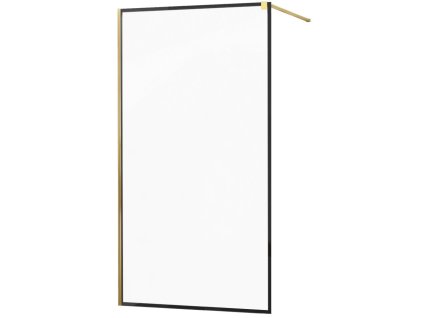 MEXEN/S - KIOTO Sprchová zástěna WALK-IN 60x200 cm 8 mm, zlatá, černý profil 800-060-101-50-70