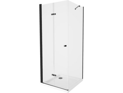 MEXEN/S - Lima sprchový kout 80x80, transparent, černá + bílá vanička se sifonem 856-080-080-70-00-4010B