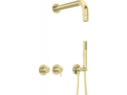 DEANTE - Silia kartáčované zlato - Podomítkový sprchový set, s ruční a hlavovou sprchou NQS_R0XK