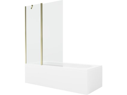 MEXEN/S - Vega obdélníková vana 180 x 80 cm s panelem + vanová zástěna 120, transparent, zlatá 550118080X9412115000
