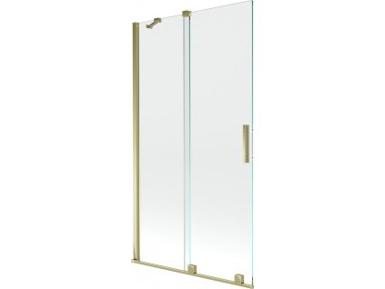 MEXEN/S - Velar Dvoukřídlá posuvná vanová zástěna 100 x 150, transparent, zlatá 896-100-000-01-50