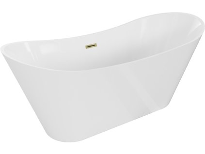 MEXEN/S - Celia vana volně stojící 170 x 75, bílá, sifon a přepad zlatá 52331707500-50