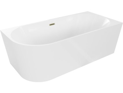 MEXEN/S - Mia vana volně stojící rohová pravá 170 x 80, bílá, sifon a přepad zlatá 52691708000P-50