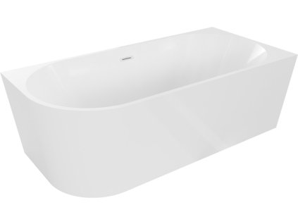 MEXEN/S - Mia volně stojící rohová vana pravá 150 x 75, bílá, sifon a přepad bílá 52691507500P-20