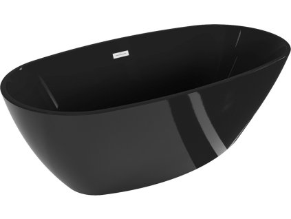 MEXEN/S - Eris volně stojící vana 170 x 80, černá, sifon a přepad bílá 53441708070-20