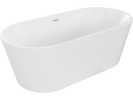 MEXEN/S - Luna vana volně stojící 150 x 75, bílá, sifon a přepad bílá 52031507500-20