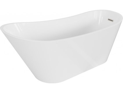 MEXEN/S - Alta volně stojící vana 170 x 75, bílá, sifon a přepad nikl kartáčovaná 52141707500-97