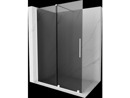 MEXEN/S - Velar Sprchová zástěna posuvná Walk-in 150 x 200, grafit 8 mm, bílá 871-150-000-43-20