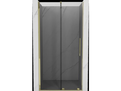 MEXEN/S - Velar posuvné sprchové dveře 120, grafit, zlatá 871-120-000-41-50