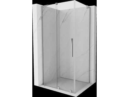 MEXEN/S - Velar L sprchový kout, posuvné dveře 90 x 75, transparent, chrom 871-090-075-03-01