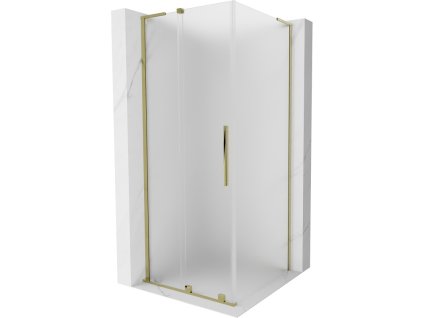 MEXEN/S - Velar L sprchový kout, posuvné dveře 90 x 90, dekor, zlato 871-090-090-33-50