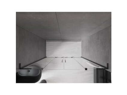 MEXEN/S - Velar L Duo posuvné sprchové dveře 180, transparent, černá 871-180-003-02-70