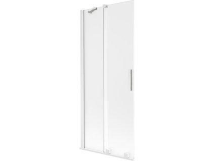 MEXEN/S - Velar dvoukřídlá posuvná vanová zástěna 80 x 150, dekor, bílá 896-080-000-31-20