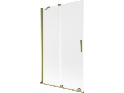 MEXEN/S - Velar dvoukřídlá posuvná vanová zástěna 110 x 150, dekor, zlatá 896-110-000-31-50