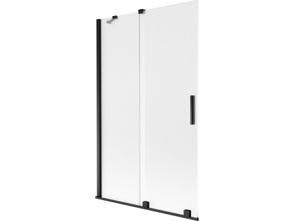 MEXEN/S - Velar dvoukřídlá posuvná vanová zástěna 110 x 150, dekor, černá 896-110-000-31-70